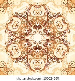 Ornate vintage vector seamless pattern in mehndi style