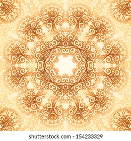 Ornate vintage vector seamless pattern in mehndi style