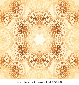 Ornate vintage vector seamless pattern in mehndi style