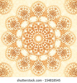 Ornate vintage vector seamless pattern in mehndi style