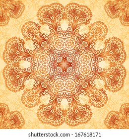 Ornate vintage vector square background in mehndi style