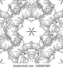 Ornate white and black pattern for design. Vector seamless texture in Eastern style. Luxury multicolored wallpaper. Ornament for invitations, birthday, greeting cards, web pages.