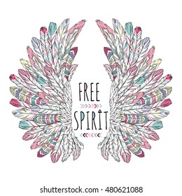 ornate wings, free spirit, native american poster