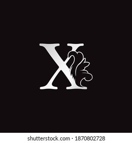 Ornate X Letter Logo Luxury Monogram Swirl Ornament Vector Design