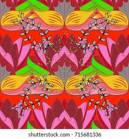 Ornate zentangle seamless texture, pattern with abstract flowers. Seamless pattern with stylized flowers. Lotus. Floral background can be used for wallpaper, pattern fills, web page background.