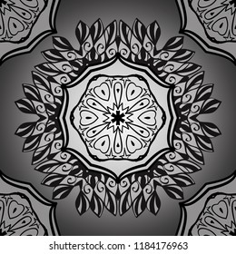 Ornate zentangle texture, endless pattern with abstract flowers. Ornamental pattern with flowers. Vector ornaments. Ornamental pattern can be used for wallpaper, web page background, surface textures.
