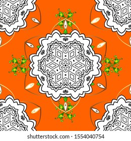 Ornate zentangle texture, endless pattern with abstract flowers. Seamless pattern with flowers. Vector ornaments. Seamless pattern can be used for wallpaper, web page background, surface textures.