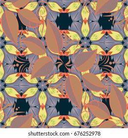 Ornate zentangle texture, endless pattern with abstract flowers. Vector ornaments. Seamless pattern can be used for wallpaper, web page background, surface textures. Seamless pattern with flowers.