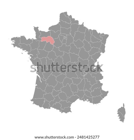 Orne department map, administrative division of France. Vector illustration.