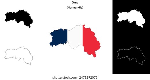 Umriss-Kartensatz der Abteilung Orne