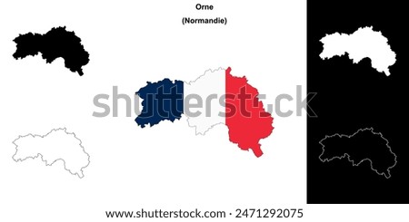 Orne department outline map set
