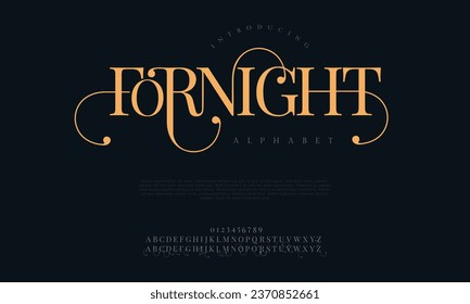 Ornight premium luxury elegant alphabet letters and numbers. Elegant wedding typography classic serif font decorative vintage retro. Creative vector illustration