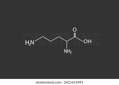 Ornithine molecular skeletal chemical formula