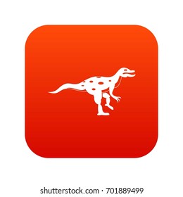 Ornithopod dinosaur icon digital red for any design isolated on white vector illustration