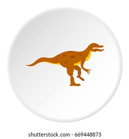 Ornithopod dinosaur icon in flat circle isolated on white background vector illustration for web