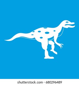 Ornithopod dinosaur icon white isolated on blue background vector illustration