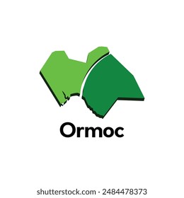 Ornoc-Vektorgrafik. Karte der Philippinen Hauptstadt Country Buntes Design, Illustration Design Vorlage auf weißem Hintergrund
