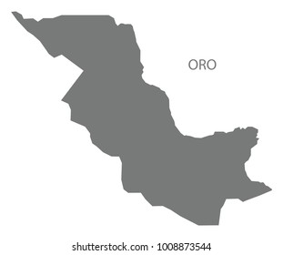 Oro map of Papua New Guinea grey illustration silhouette shape