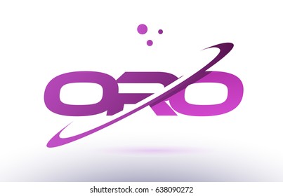 oro o r o  alphabet letter logo combination purple pink creative text dots company vector icon design template