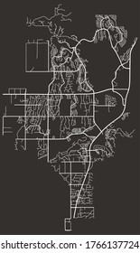 Oro Valley, Arizona, USA - Stadt-Vektorkarte, Straßen und Autobahnen, Verkehrsnetz, Innenstadt mit Vororten