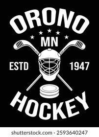 Orono Minnesota Ice Hockey Sticks Vintage Gift