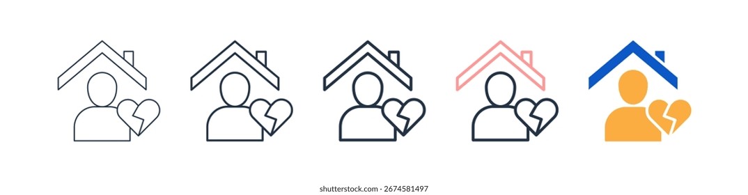 Ícones de estilo diferentes órfãos definem a ilustração vetorial.