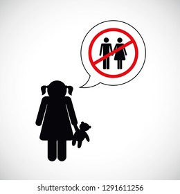 orphan girl is thinking about her parents vector illustration