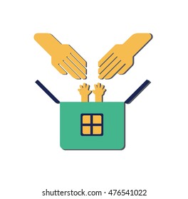 orphan home.adoption.homeless child with little hands