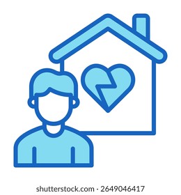 Orphan Icon Ilustración vectorial azul