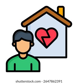 Orphan Icon Lineal Color Vector Illustration