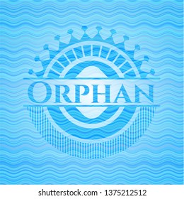 Orphan water representation emblem background.