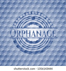 Orphanage blue polygonal emblem.