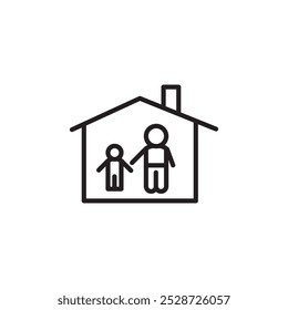 Vector de contorno del icono de la casa del orfanato para el Web ui