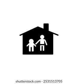 Orphanage house icon web design in vector