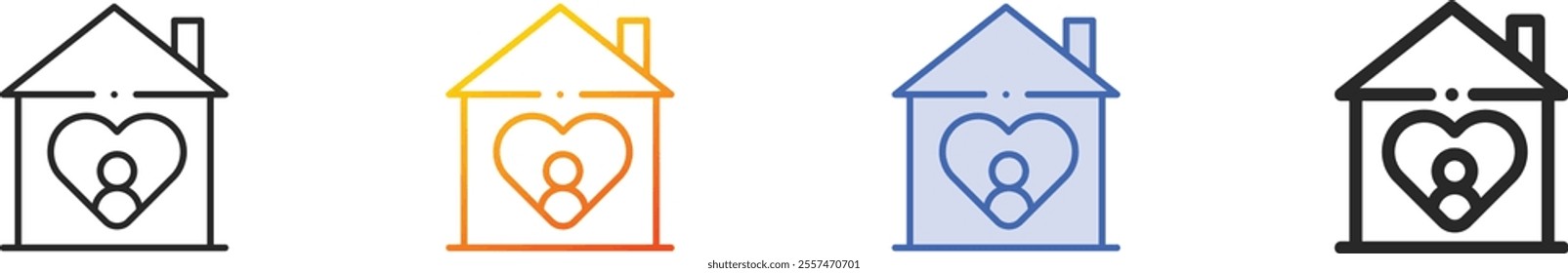 orphanage icon.Thin Linear, Gradient, Blue Stroke and bold Style Design Isolated On White Background
