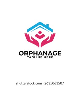 orphanage logo creative heart care people home care design concept