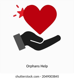 Orphans Help or Donate Icon Concept