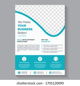 orporate Business Flyer poster pamphlet brochure cover design layout background, vector template in A4 size - Vector EPS10