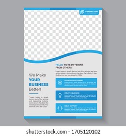 orporate Business Flyer poster pamphlet brochure cover design layout background, vector template in A4 size - Vector EPS10