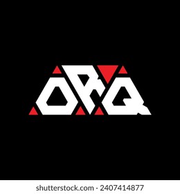 ORQ triangle letter logo design with triangle shape. ORQ triangle logo design monogram. ORQ triangle vector logo template with red color. ORQ triangular logo Simple, Elegant, and Luxurious design.