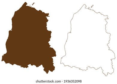 Ortenaukreis district (Federal Republic of Germany, rural district, Baden-Wurttemberg State) map vector illustration, scribble sketch Ortenaukreis map