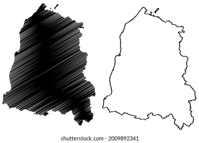 Ortenaukreis district (Federal Republic of Germany, rural district, Baden-Wurttemberg State) map vector illustration, scribble sketch Ortenaukreis map