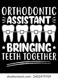 Orthodontic assistant bringing teeth together - EPS file for cutting machine. You can edit and print this vector art with EPS editor.