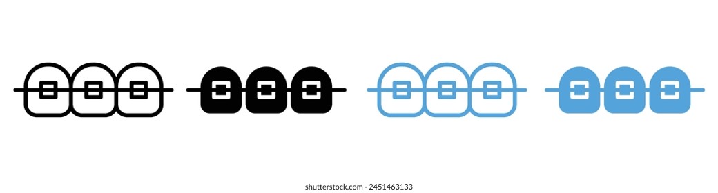 Orthodontic Braces Icon for Corrective Dental Treatments and Tooth Care