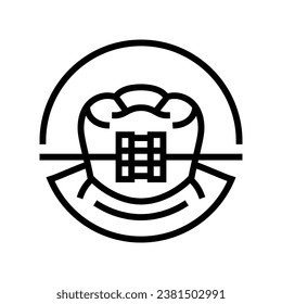 orthodontic braces line icon vector. orthodontic braces sign. isolated contour symbol black illustration