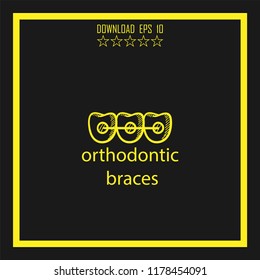 orthodontic braces  sketch vector icon