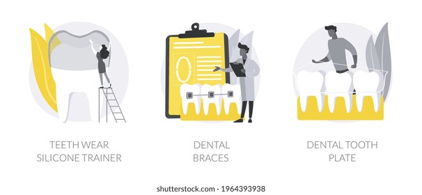 Orthodontic care abstract concept vector illustrations.