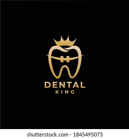 Orthodontic and dental clinic gold logo design 