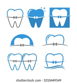 Orthodontic Dental Logo Design Vector Set