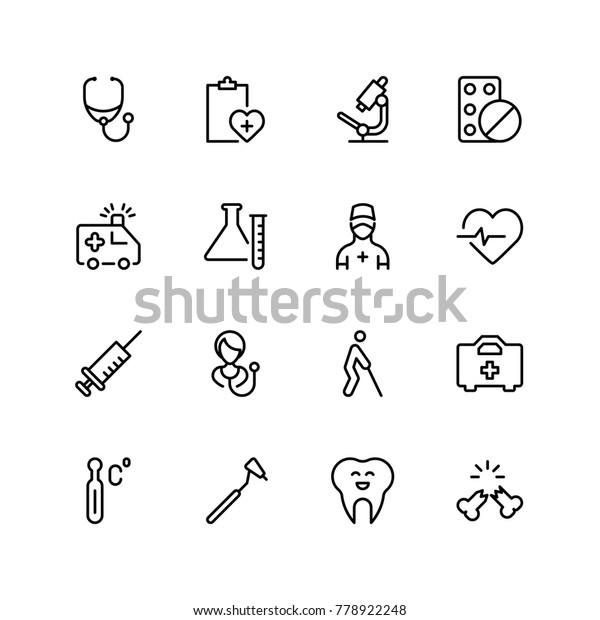 Orthodontic Icon Set Collection Vector Symbols Stock Vector (Royalty ...